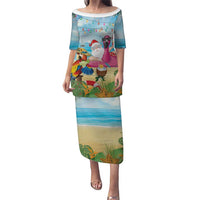 Have Yourself A Beachy Little Christmas Puletasi with Santa Chilling - Wonder Print Shop