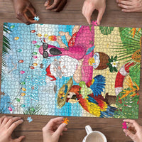 Have Yourself A Beachy Little Christmas Puzzle with Santa Chilling - Wonder Print Shop