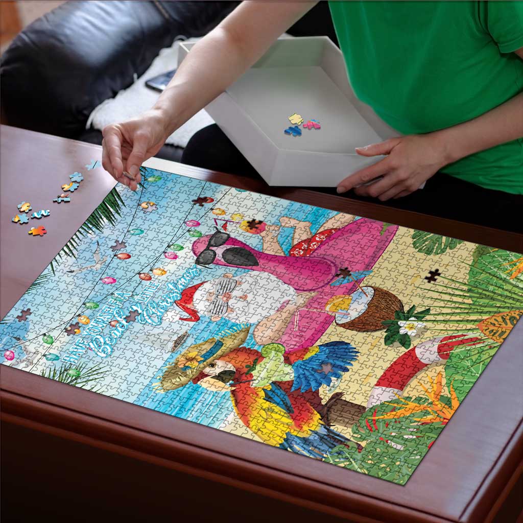 Have Yourself A Beachy Little Christmas Puzzle with Santa Chilling - Wonder Print Shop