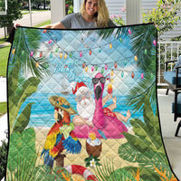Have Yourself A Beachy Little Christmas Quilt with Santa Chilling - Wonder Print Shop