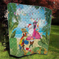 Have Yourself A Beachy Little Christmas Quilt with Santa Chilling - Wonder Print Shop
