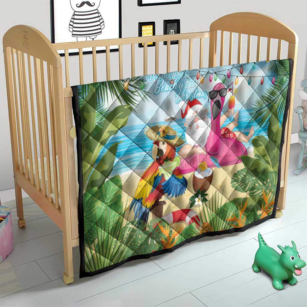 Have Yourself A Beachy Little Christmas Quilt with Santa Chilling - Wonder Print Shop