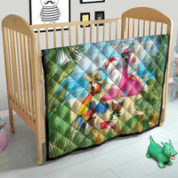 Have Yourself A Beachy Little Christmas Quilt with Santa Chilling - Wonder Print Shop