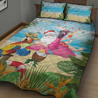 Have Yourself A Beachy Little Christmas Quilt Bed Set with Santa Chilling - Wonder Print Shop