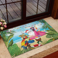 Have Yourself A Beachy Little Christmas Rubber Doormat with Santa Chilling - Wonder Print Shop