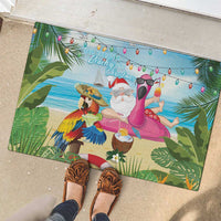 Have Yourself A Beachy Little Christmas Rubber Doormat with Santa Chilling - Wonder Print Shop