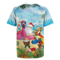 Have Yourself A Beachy Little Christmas Rugby Jersey with Santa Chilling - Wonder Print Shop