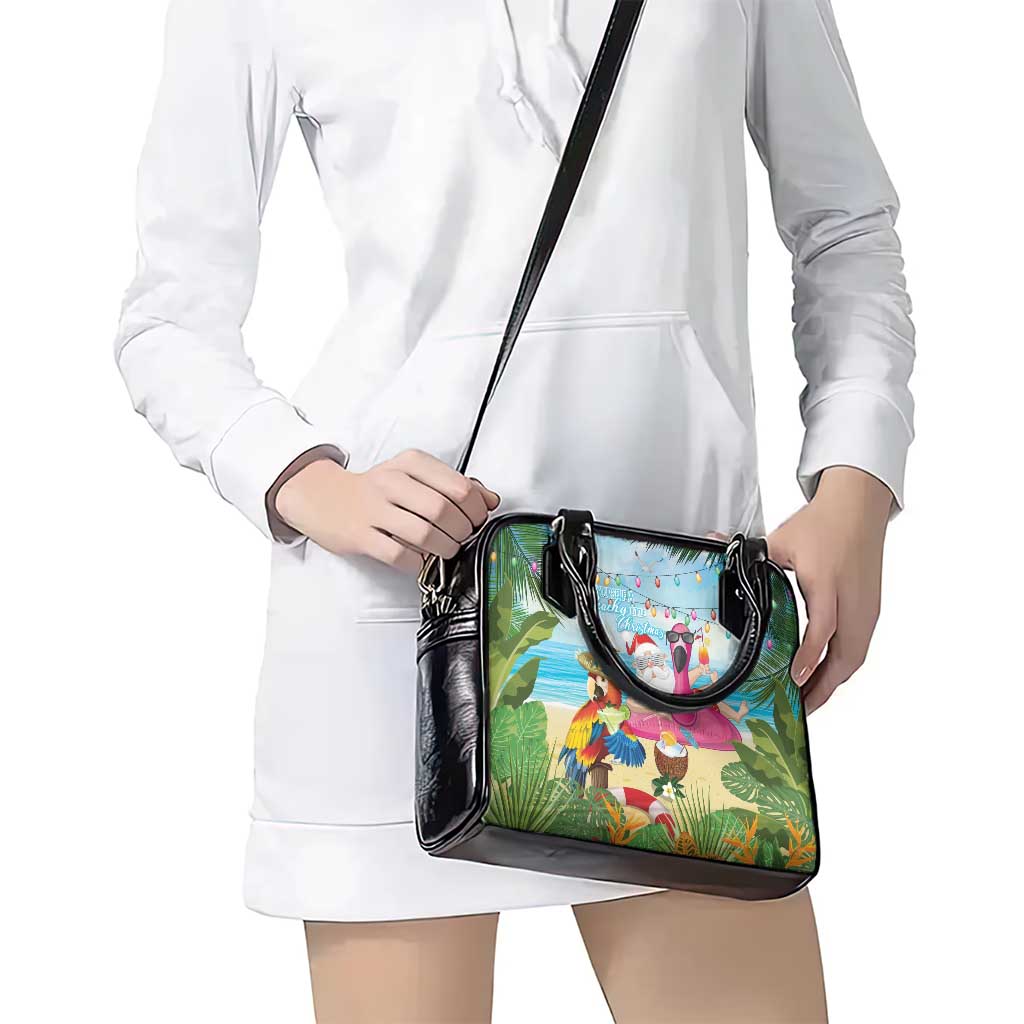 Have Yourself A Beachy Little Christmas Shoulder Handbag with Santa Chilling - Wonder Print Shop