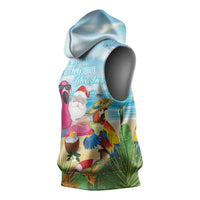 Have Yourself A Beachy Little Christmas Sleeveless Hoodie with Santa Chilling - Wonder Print Shop