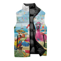 Have Yourself A Beachy Little Christmas Sleeveless Puffer Jacket with Santa Chilling - Wonder Print Shop