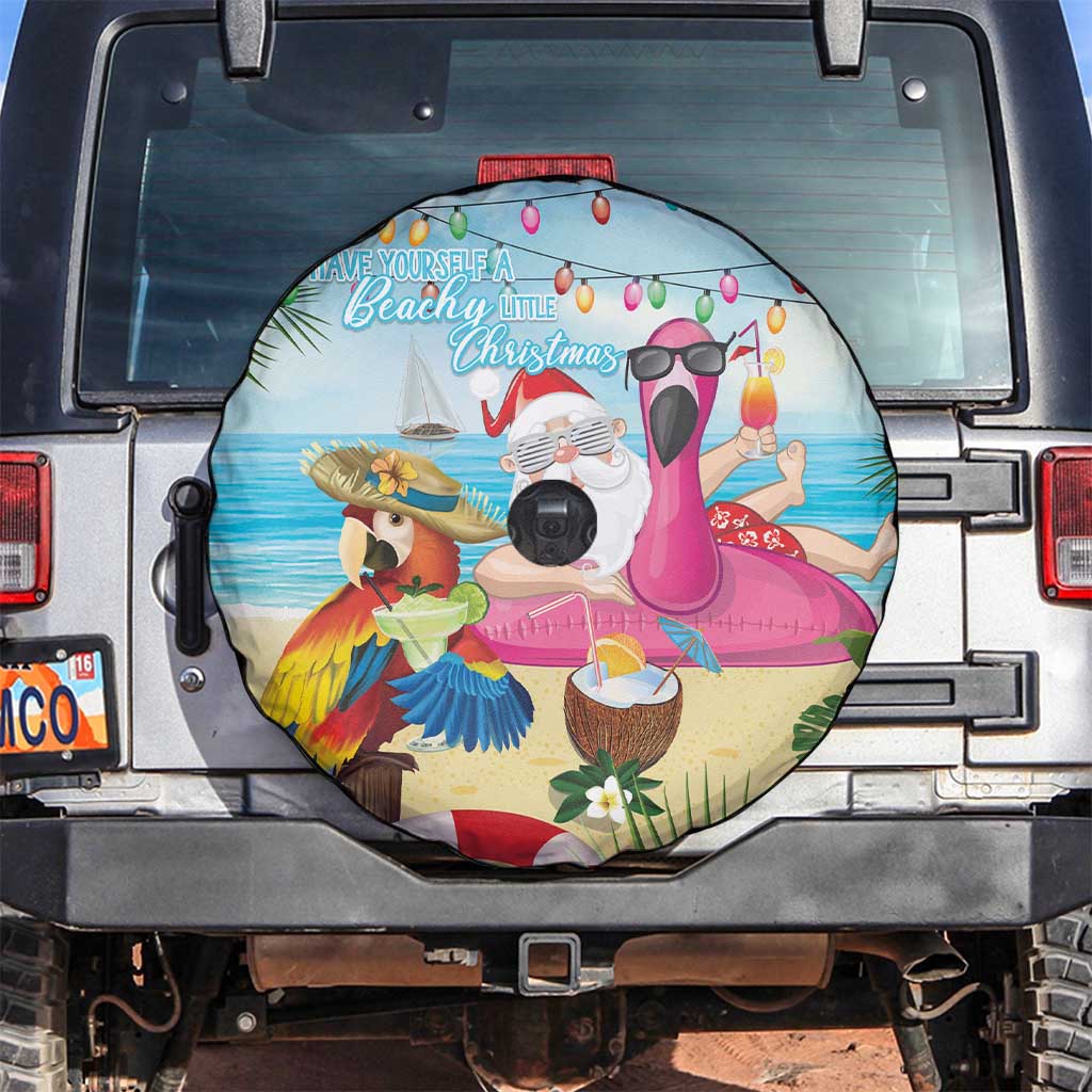 Have Yourself A Beachy Little Christmas Spare Tire Cover with Santa Chilling - Wonder Print Shop