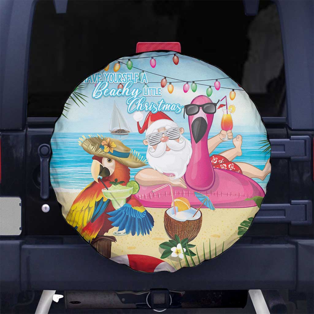 Have Yourself A Beachy Little Christmas Spare Tire Cover with Santa Chilling - Wonder Print Shop