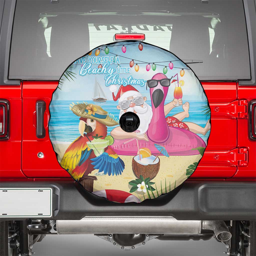 Have Yourself A Beachy Little Christmas Spare Tire Cover with Santa Chilling - Wonder Print Shop