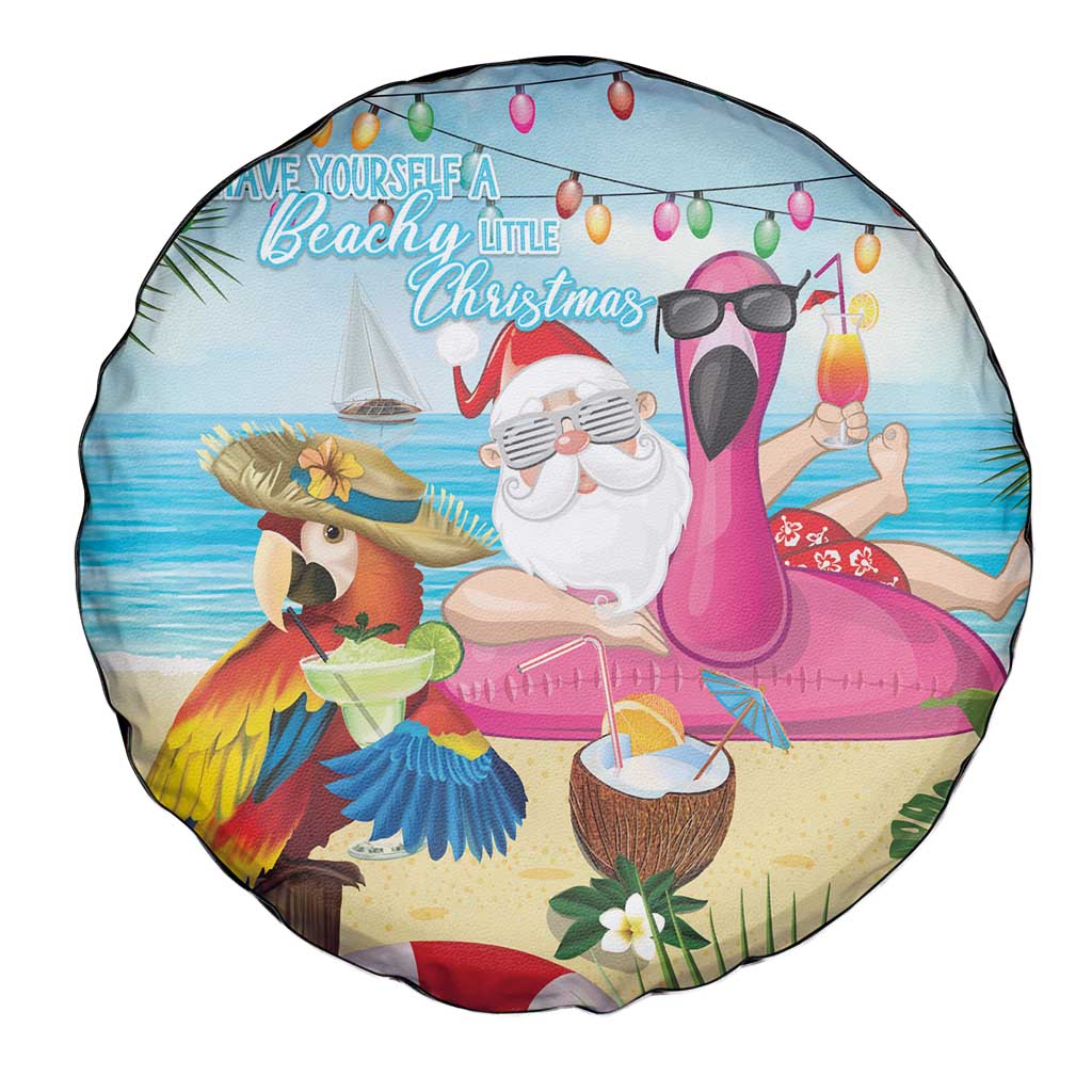 Have Yourself A Beachy Little Christmas Spare Tire Cover with Santa Chilling - Wonder Print Shop