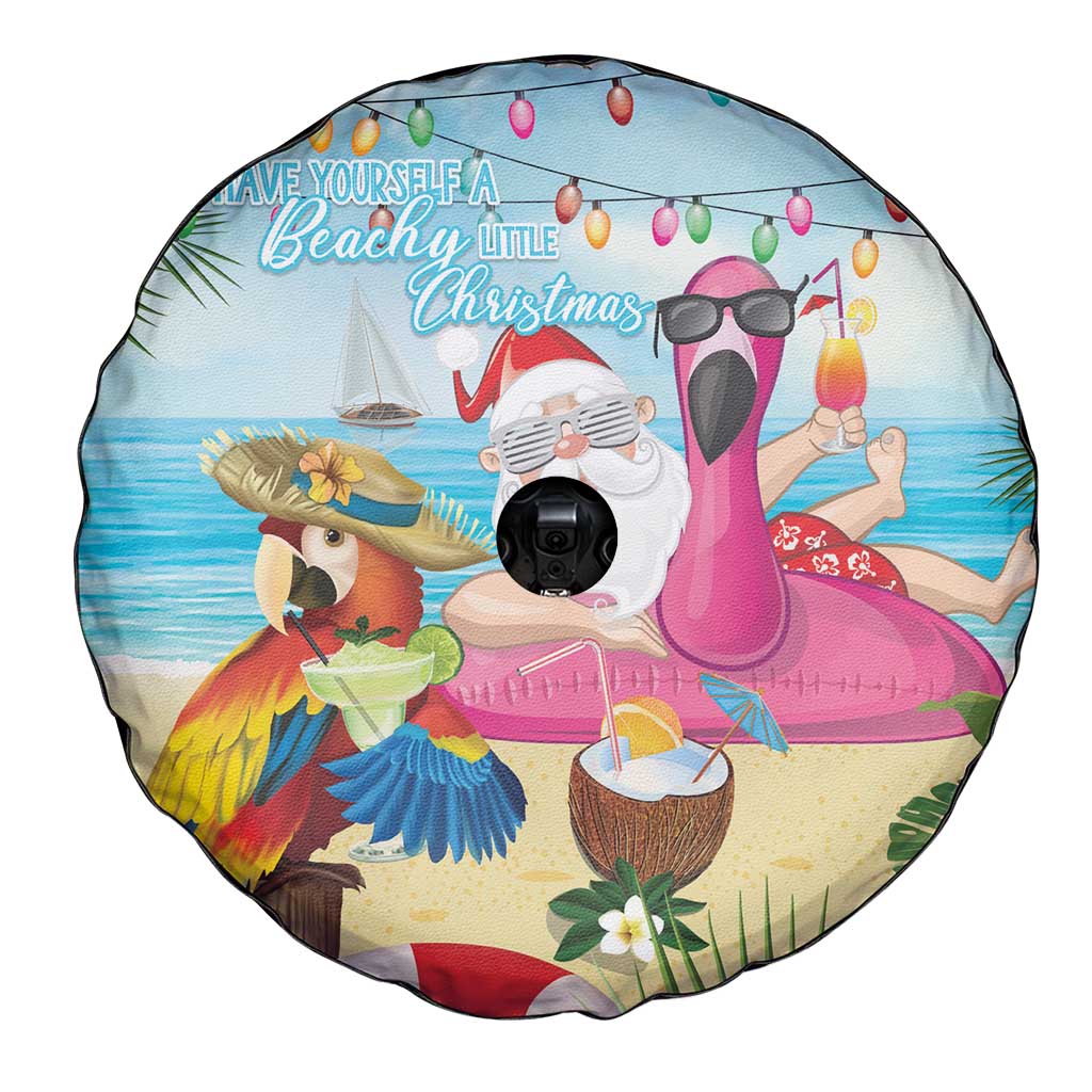 Have Yourself A Beachy Little Christmas Spare Tire Cover with Santa Chilling - Wonder Print Shop