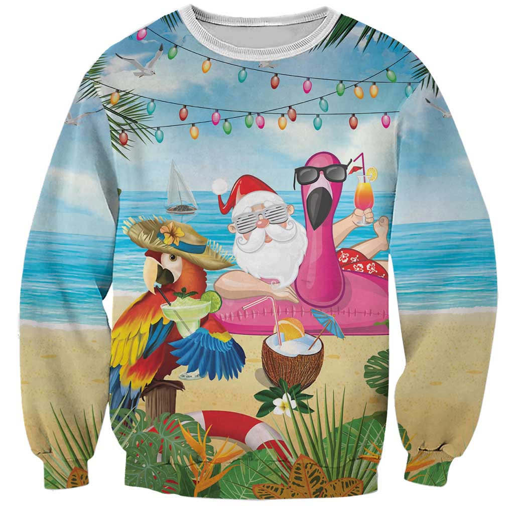 Have Yourself A Beachy Little Christmas Sweatshirt with Santa Chilling - Wonder Print Shop