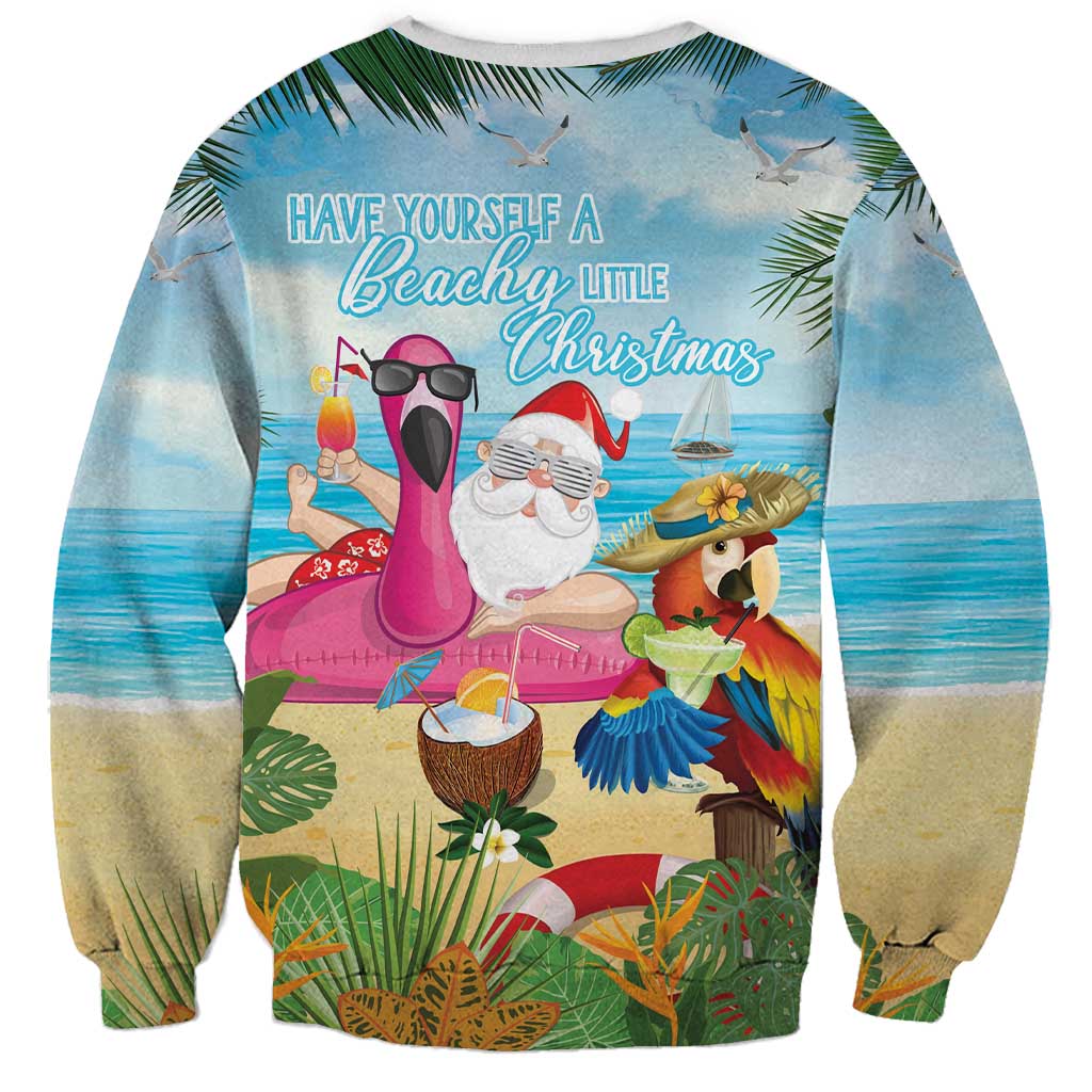 Have Yourself A Beachy Little Christmas Sweatshirt with Santa Chilling - Wonder Print Shop