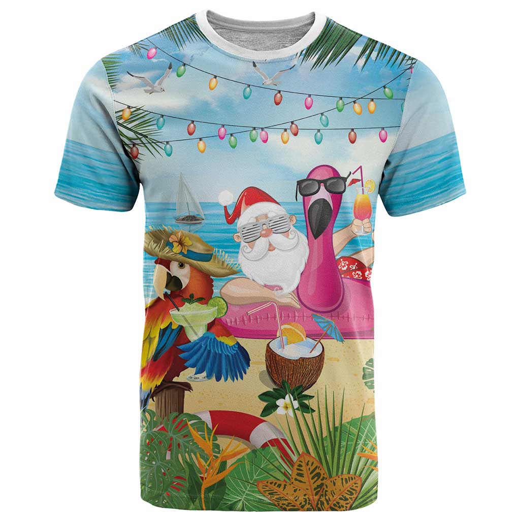 Have Yourself A Beachy Little Christmas T Shirt with Santa Chilling - Wonder Print Shop
