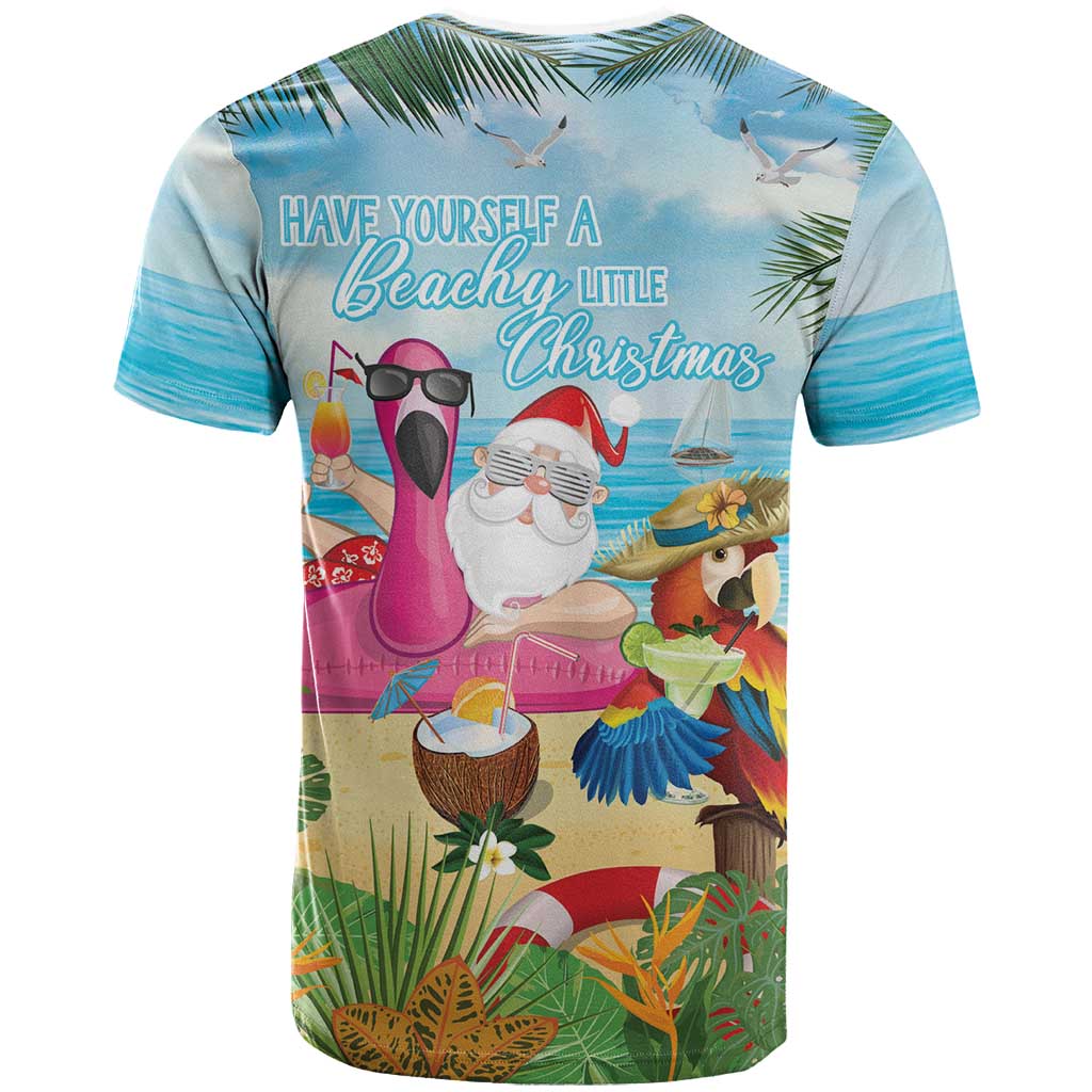 Have Yourself A Beachy Little Christmas T Shirt with Santa Chilling - Wonder Print Shop