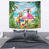 Have Yourself A Beachy Little Christmas Tapestry with Santa Chilling - Wonder Print Shop