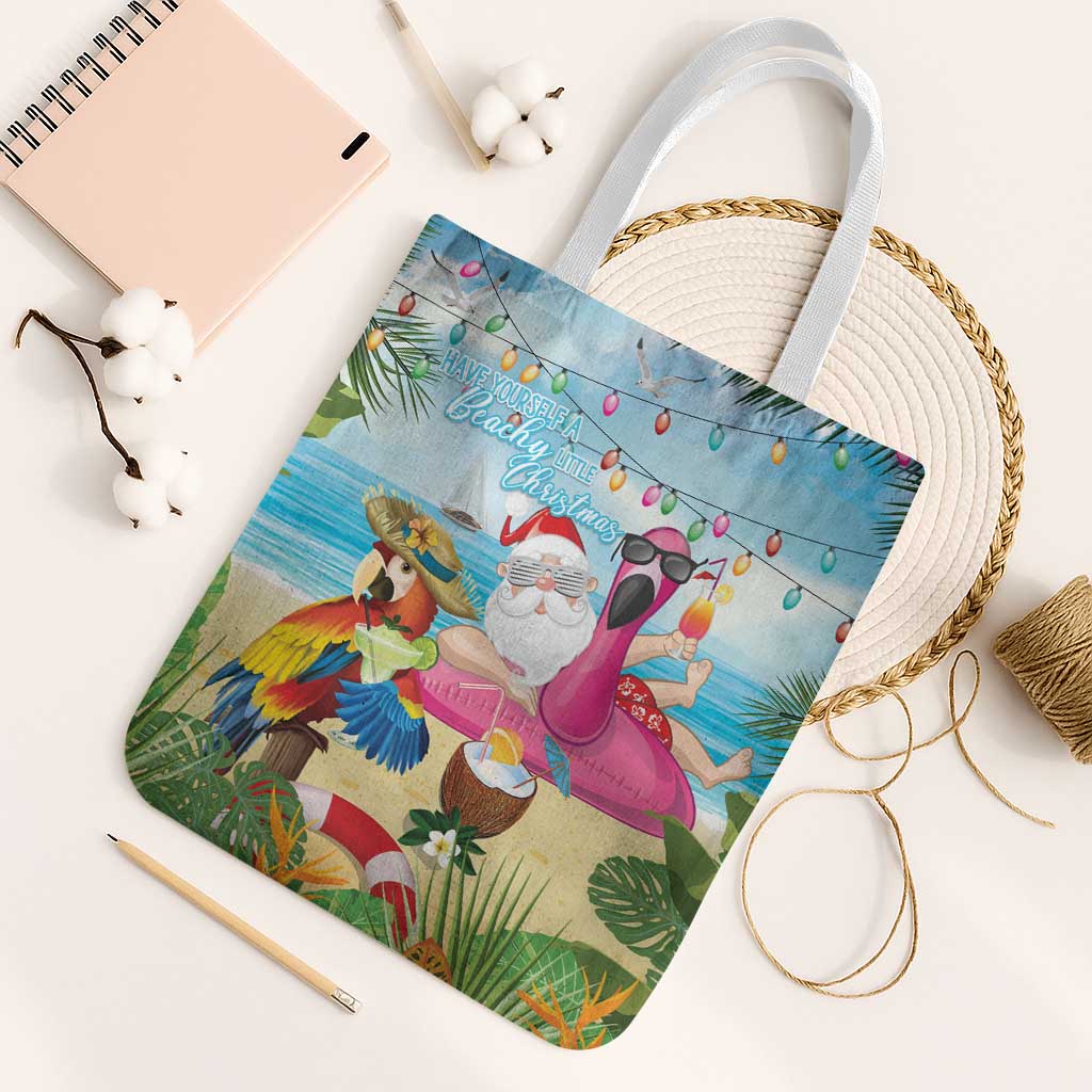 Have Yourself A Beachy Little Christmas Tote Bag with Santa Chilling - Wonder Print Shop