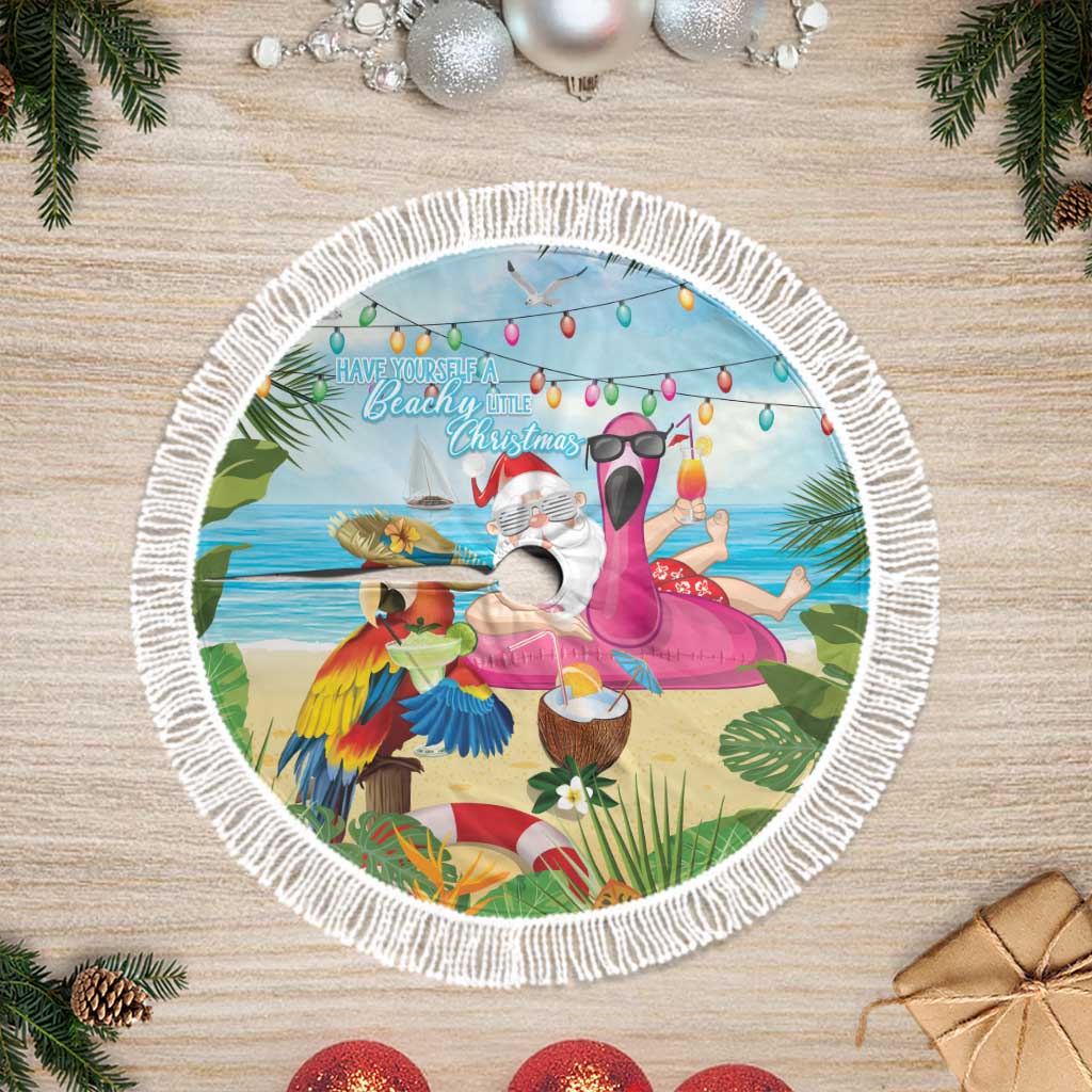 Have Yourself A Beachy Little Christmas Tree Skirt with Santa Chilling - Wonder Print Shop