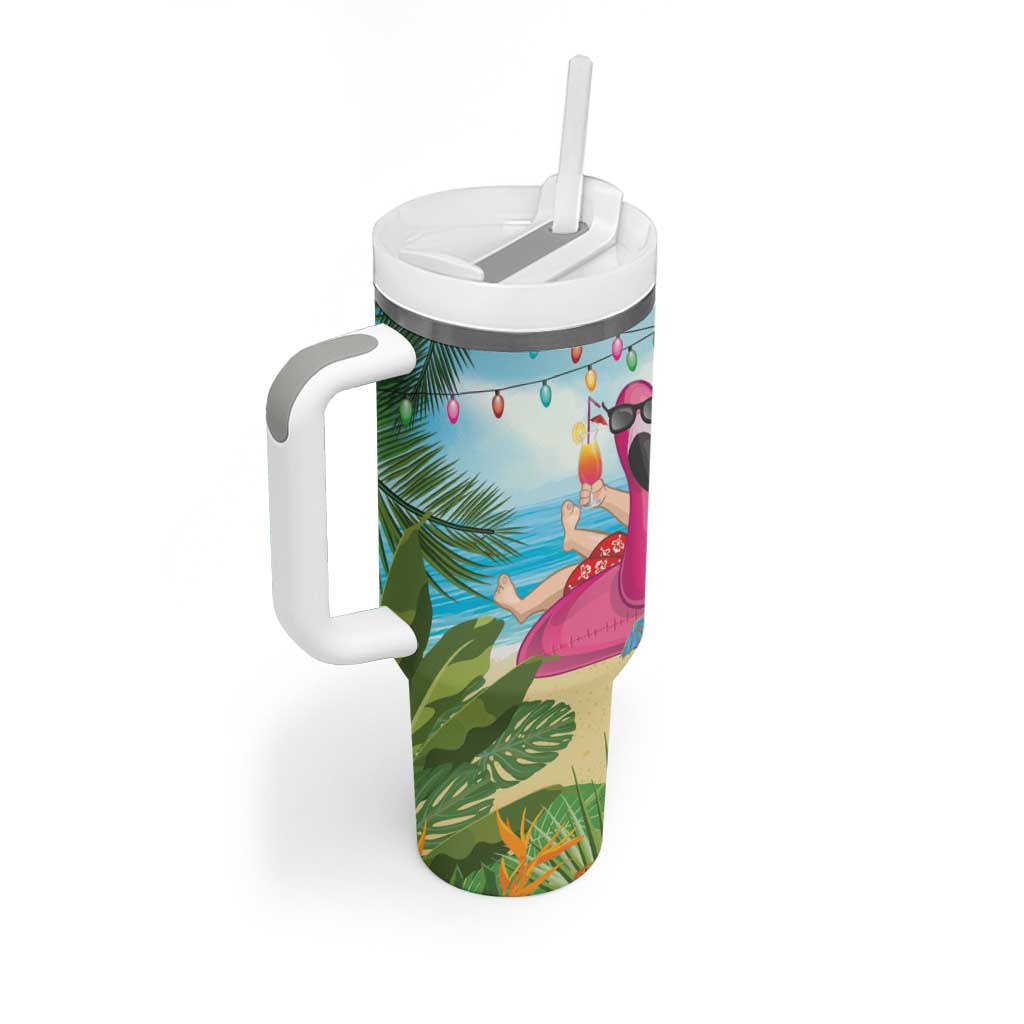 Have Yourself A Beachy Little Christmas Tumbler With Handle with Santa Chilling - Wonder Print Shop
