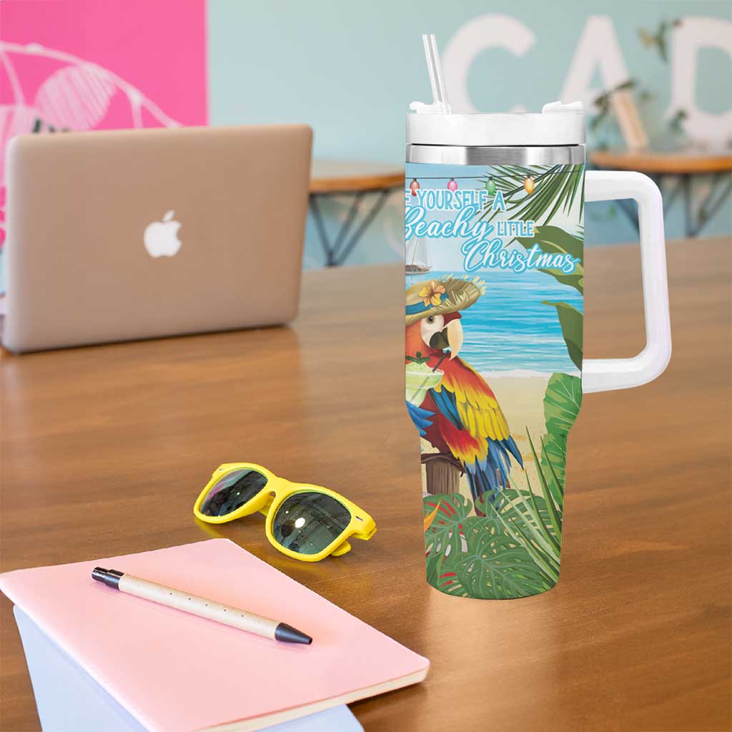 Have Yourself A Beachy Little Christmas Tumbler With Handle with Santa Chilling - Wonder Print Shop
