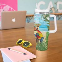 Have Yourself A Beachy Little Christmas Tumbler With Handle with Santa Chilling - Wonder Print Shop