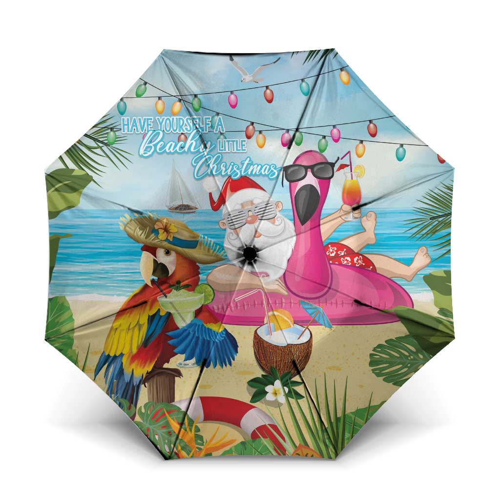 Have Yourself A Beachy Little Christmas Umbrella with Santa Chilling - Wonder Print Shop