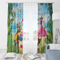 Have Yourself A Beachy Little Christmas Window Curtain with Santa Chilling - Wonder Print Shop