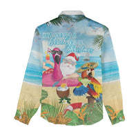 Have Yourself A Beachy Little Christmas Women Casual Shirt with Santa Chilling - Wonder Print Shop