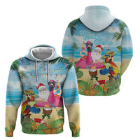 Have Yourself A Beachy Little Christmas Zip Hoodie with Santa Chilling - Wonder Print Shop