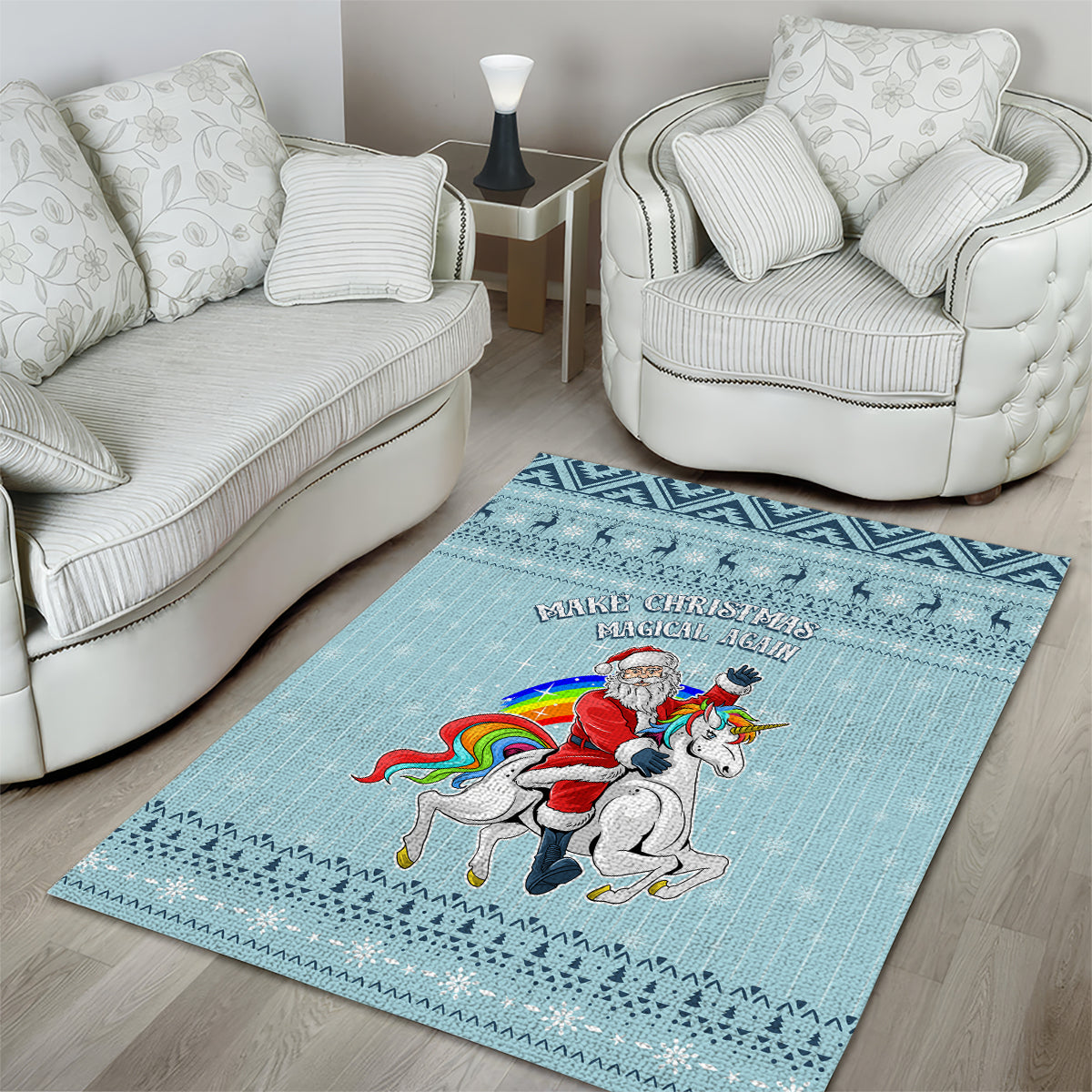 Unicorn - Make Christmas Magical Again Area Rug LT7 - Wonder Print Shop