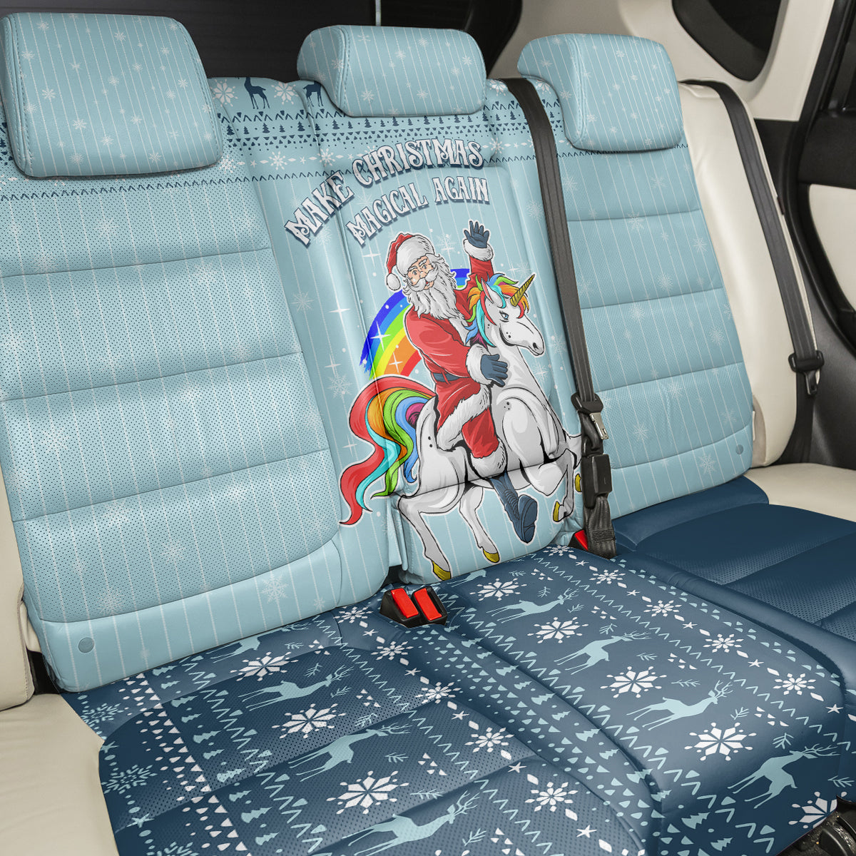 Unicorn - Make Christmas Magical Again Back Car Seat Cover LT7 - Wonder Print Shop