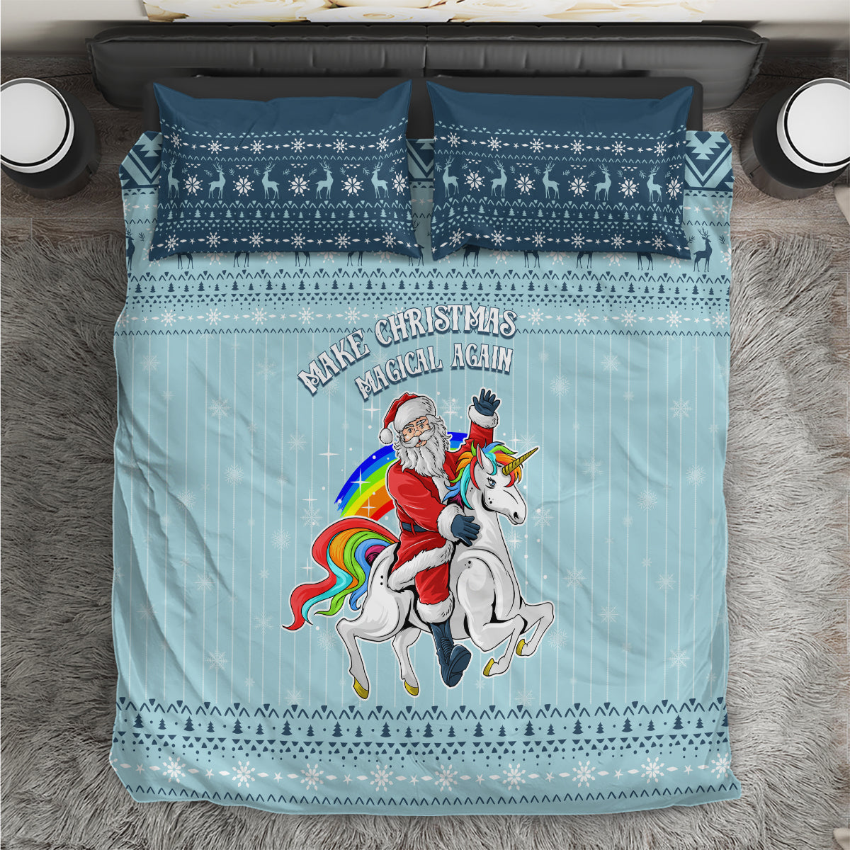 Unicorn - Make Christmas Magical Again Bedding Set LT7 - Wonder Print Shop