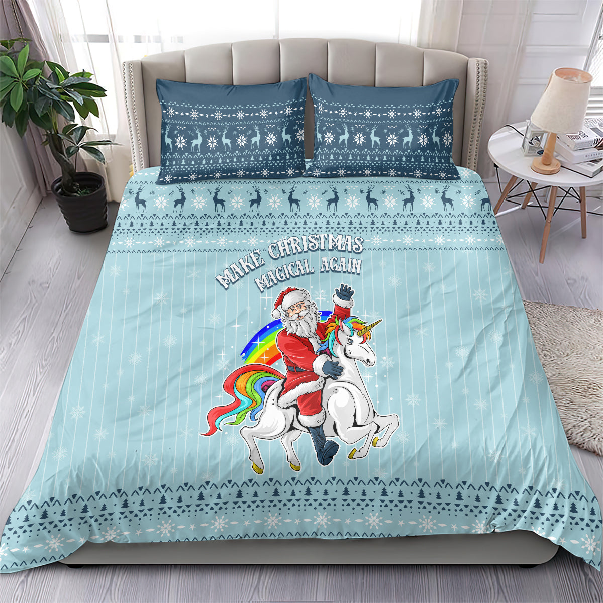 Unicorn - Make Christmas Magical Again Bedding Set LT7 - Wonder Print Shop