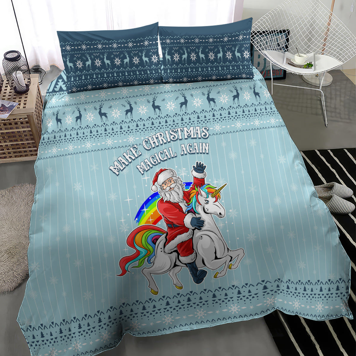 Unicorn - Make Christmas Magical Again Bedding Set LT7 - Wonder Print Shop