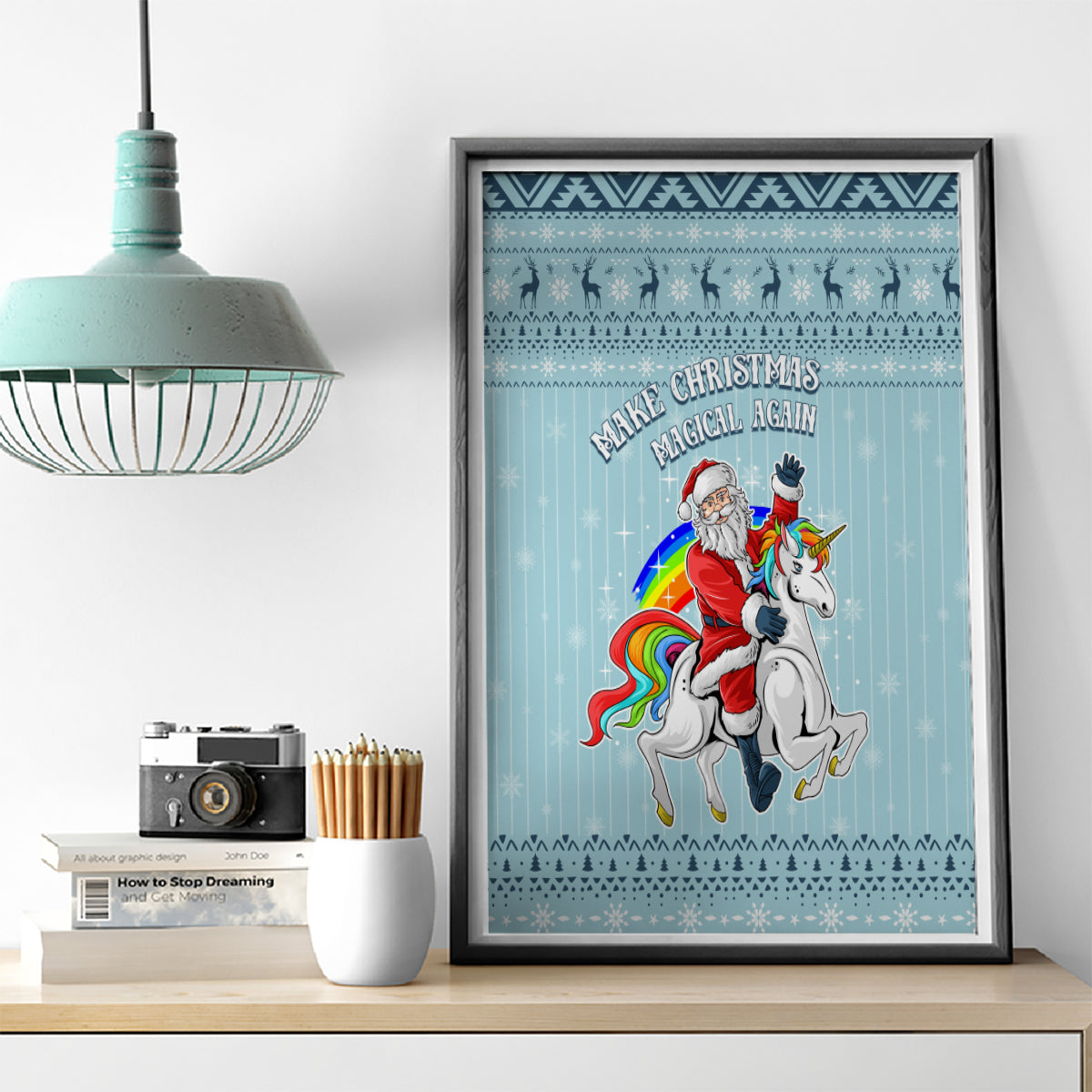 Unicorn - Make Christmas Magical Again Canvas Wall Art LT7 - Wonder Print Shop
