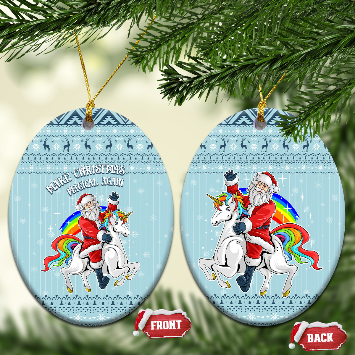 Wonder Print Christmas Ceramic Ornament Unicorn - Make Christmas Magical Again LT7 - Wonder Print Shop