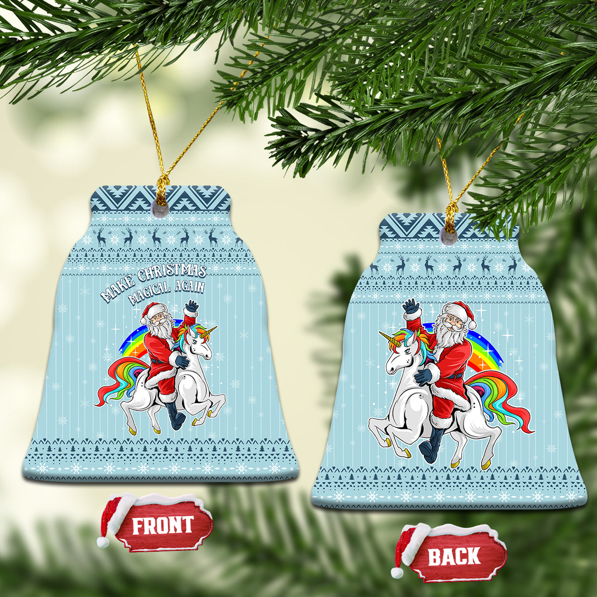 Wonder Print Christmas Ceramic Ornament Unicorn - Make Christmas Magical Again LT7 - Wonder Print Shop