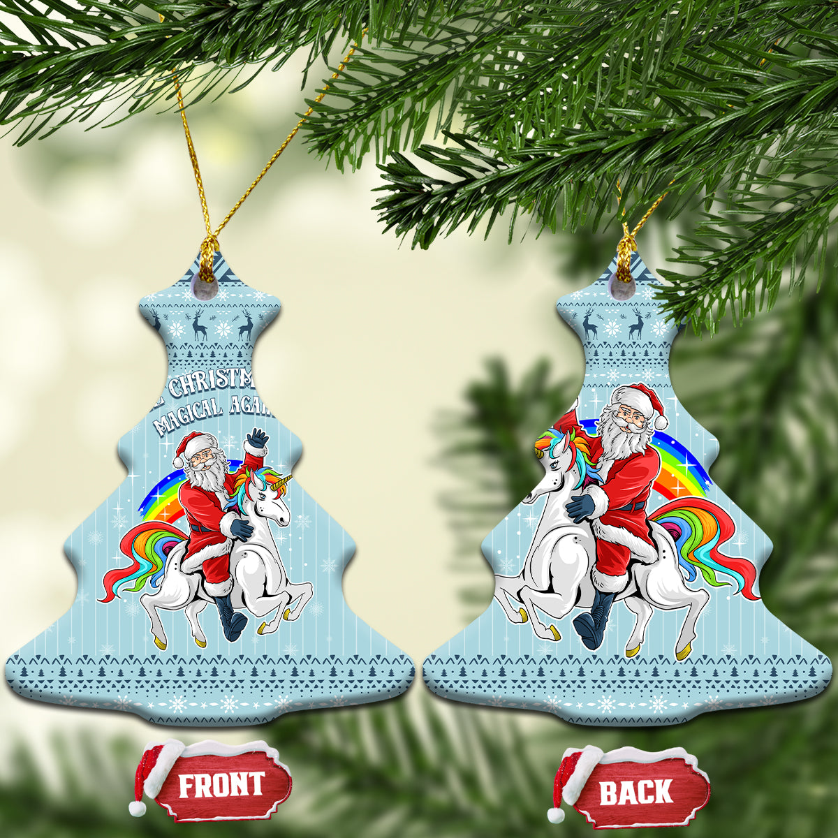 Wonder Print Christmas Ceramic Ornament Unicorn - Make Christmas Magical Again LT7 - Wonder Print Shop