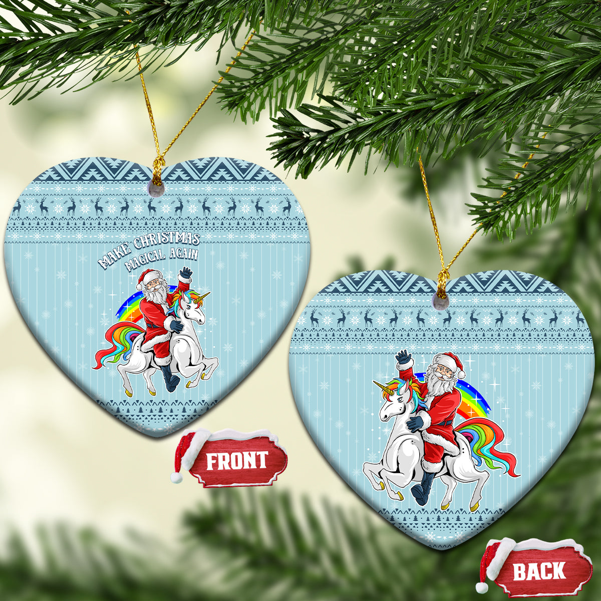 Wonder Print Christmas Ceramic Ornament Unicorn - Make Christmas Magical Again LT7 - Wonder Print Shop