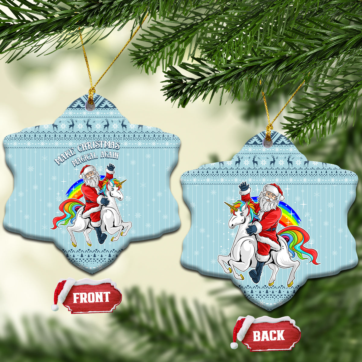 Wonder Print Christmas Ceramic Ornament Unicorn - Make Christmas Magical Again LT7 - Wonder Print Shop