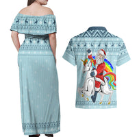 Unicorn - Make Christmas Magical Again Couples Matching Off Shoulder Maxi Dress and Hawaiian Shirt LT7 - Wonder Print Shop