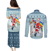 Unicorn - Make Christmas Magical Again Couples Matching Puletasi Dress and Long Sleeve Button Shirt LT7 - Wonder Print Shop