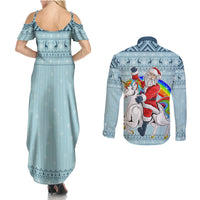 Unicorn - Make Christmas Magical Again Couples Matching Summer Maxi Dress and Long Sleeve Button Shirt LT7 - Wonder Print Shop
