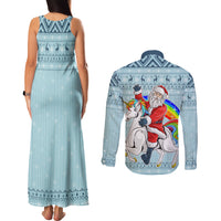 Unicorn - Make Christmas Magical Again Couples Matching Tank Maxi Dress and Long Sleeve Button Shirt LT7 - Wonder Print Shop