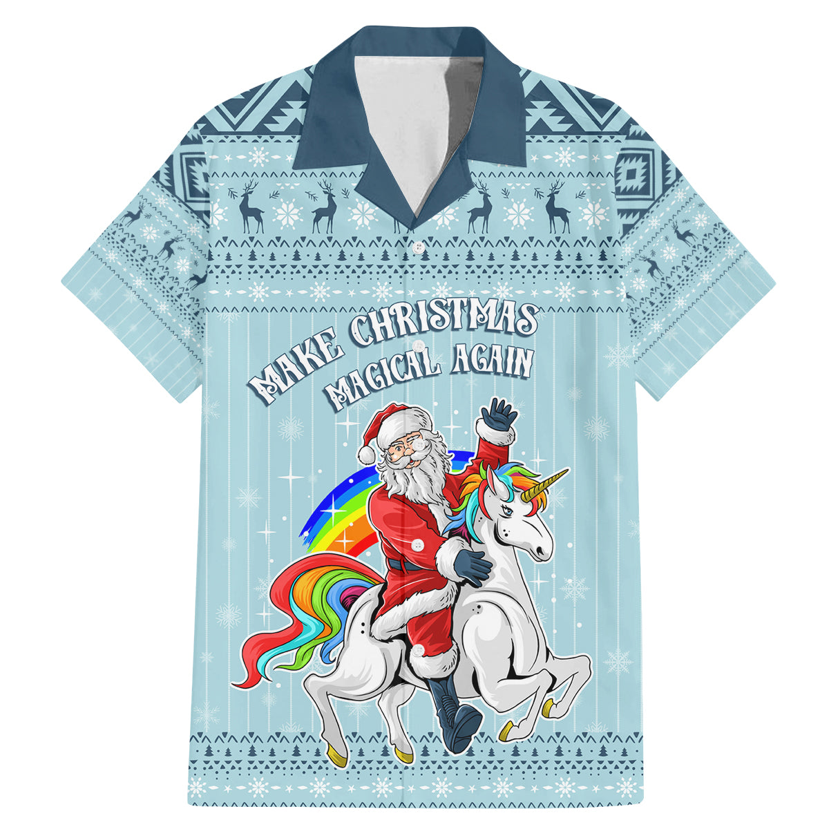 Unicorn - Make Christmas Magical Again Family Matching Mermaid Dress and Hawaiian Shirt LT7 - Wonder Print Shop