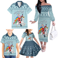 Unicorn - Make Christmas Magical Again Family Matching Off Shoulder Long Sleeve Dress and Hawaiian Shirt - Wonder Print Shop